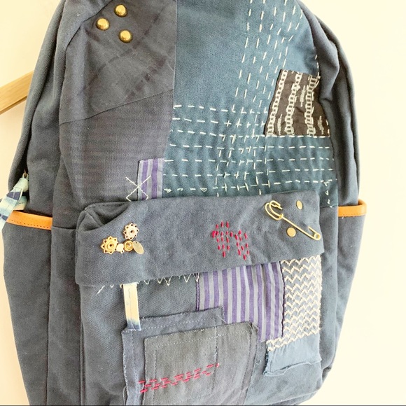 Free People Prep Patch Backpack Blue NWOT - Picture 2 of 3